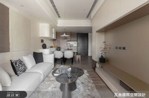 精緻現代風預售屋設計！鍍鈦金屬與藝術塗料的低奢對話，在 29 坪空間裡收藏侘寂人文禪意_視覺圖