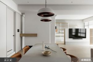 34坪三房現代宅用半開放設計創造空間延伸感，雙回字型動線提升生活效率_視覺圖