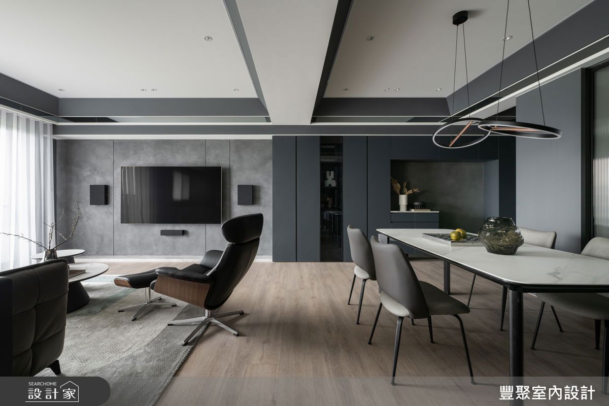 黑白灰的沉穩演繹，形塑34坪現代奢華紳士宅_視覺圖