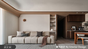 桃園大園19.2坪兩房現代宅開箱！弧線美學揉合異材質訂製新成屋，小宅坪效瞬間放大_視覺圖