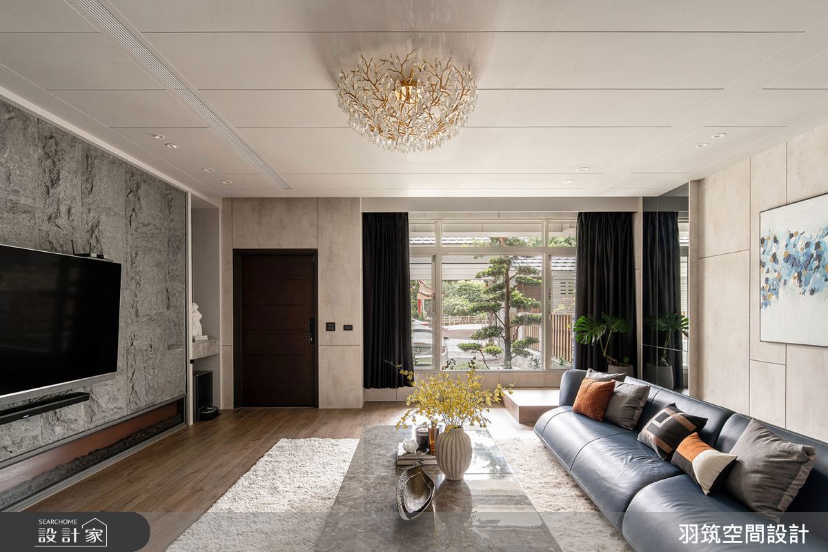 近百坪毛胚訂製三代奢華透天！石材與光影交織的豪宅風範，山茶花開出的優雅生活儀式_視覺圖