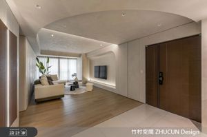 高雄60 坪中古屋翻新！圓弧設計化解格局劣勢，打造侘寂風機能宅_視覺圖