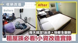 5坪小套房DIY大改造！地板翻新＋跳色油漆，2天輕鬆打造療癒空間_視覺圖