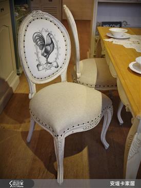 凱斯法式鉚釘繃布餐椅-餐椅