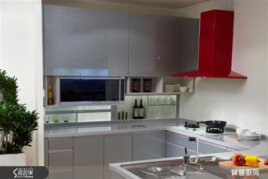 智慧廚房 AIKitchen-電動系列 - 電動升降吊櫃+推門收納櫃-電動系列 - 電動升降吊櫃+推門收納櫃,智慧廚房 AIKitchen,廚房門板