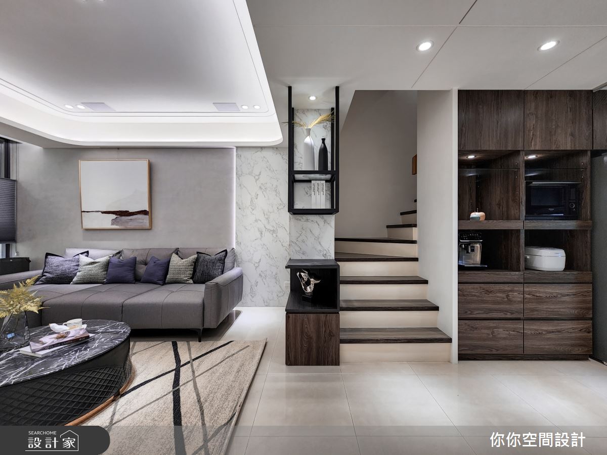 33坪中古屋(5~15年)＿現代風客廳樓梯案例圖片＿你妳國際空間設計有限公司＿28你妳設計_台中33坪現代風之7