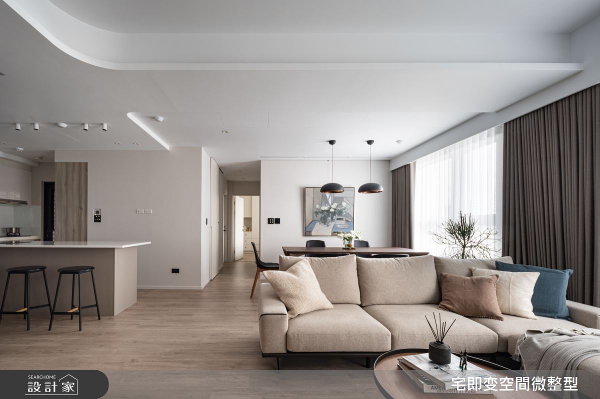 30坪新成屋(5年以下)＿日式無印風客廳餐廳中島案例圖片＿宅即變空間微整型＿宅即變_60之4