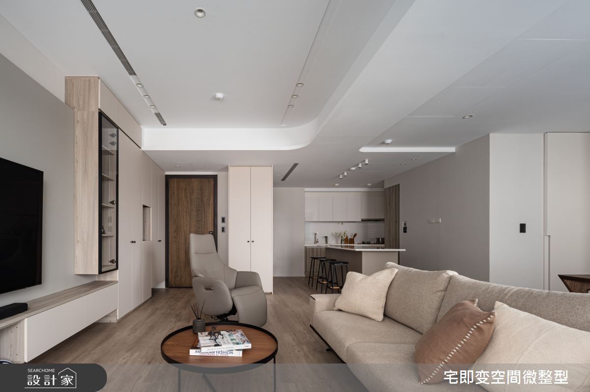 30坪新成屋(5年以下)＿日式無印風玄關客廳廚房中島案例圖片＿宅即變空間微整型＿宅即變_60之6