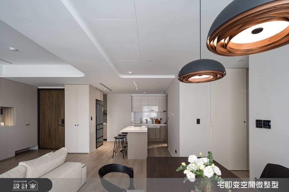 30坪新成屋(5年以下)＿日式無印風玄關客廳餐廳廚房中島案例圖片＿宅即變空間微整型＿宅即變_60之8
