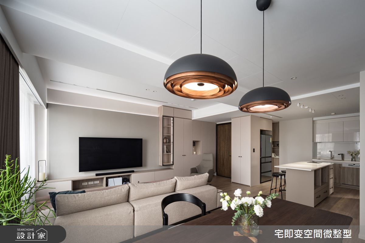 30坪新成屋(5年以下)＿日式無印風玄關客廳餐廳廚房中島案例圖片＿宅即變空間微整型＿宅即變_60之9