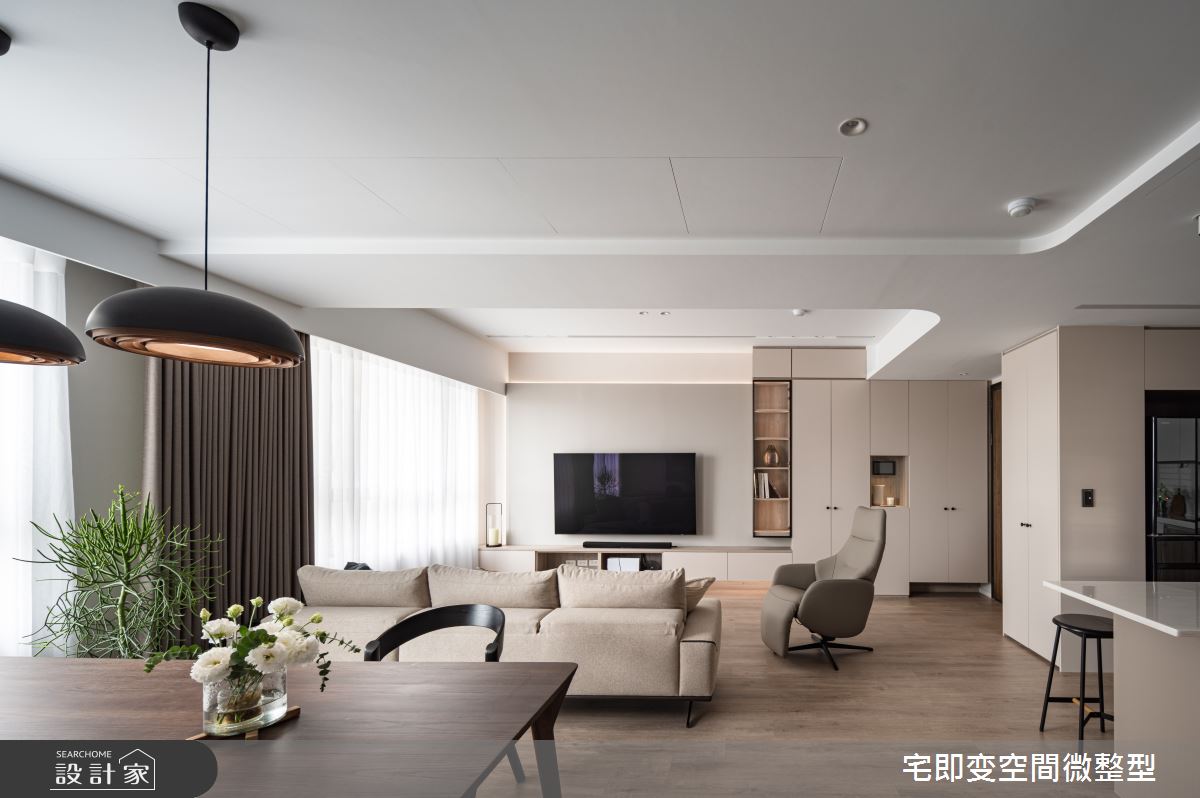 30坪新成屋(5年以下)＿日式無印風客廳餐廳中島案例圖片＿宅即變空間微整型＿宅即變_60之10
