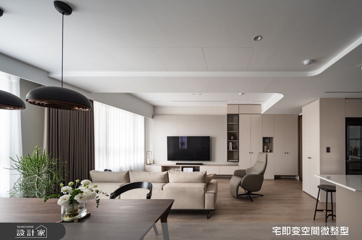 30坪新成屋(5年以下)＿日式無印風客廳餐廳中島案例圖片＿宅即變空間微整型＿宅即變_60之11