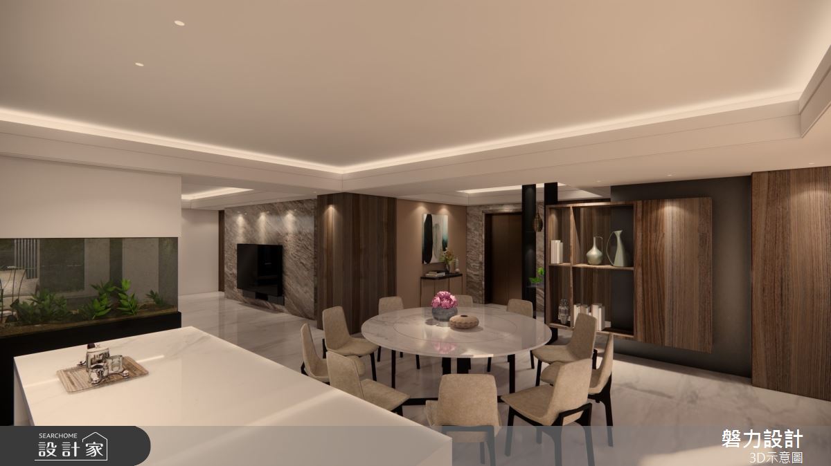 50坪新成屋(5年以下)＿現代風餐廳中島案例圖片＿Keystone design 磐力設計＿磐力_闊然之7