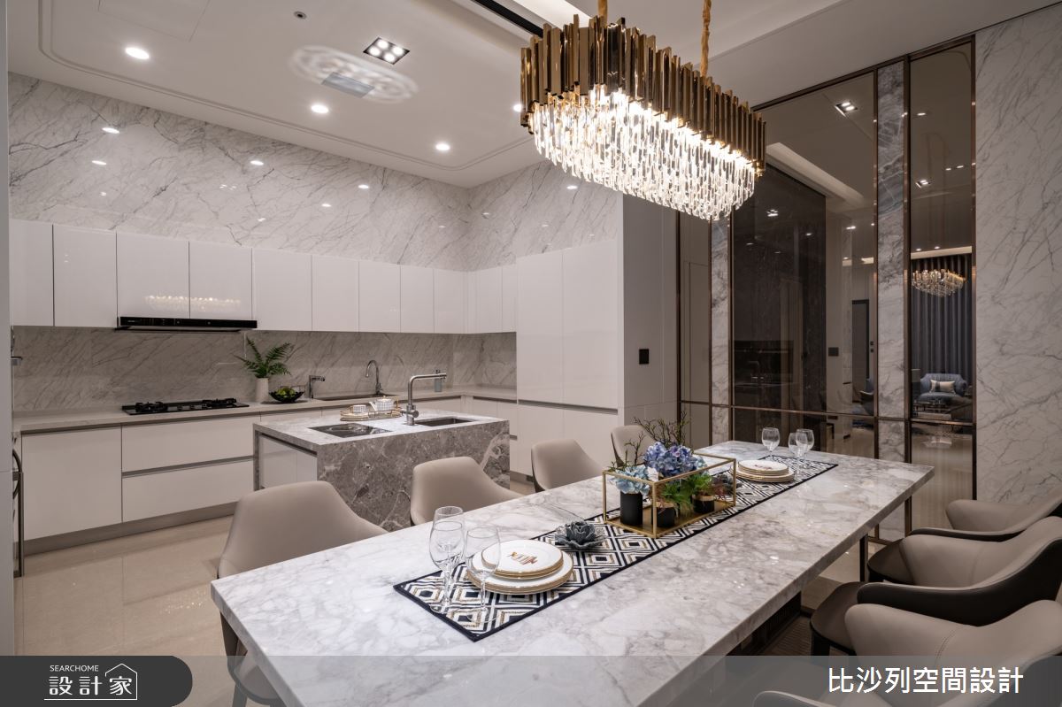 93坪新成屋(5年以下)＿混搭風餐廳廚房中島案例圖片＿比沙列空間設計＿比沙列_21之24