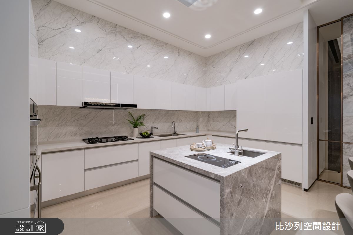 93坪新成屋(5年以下)＿混搭風廚房中島案例圖片＿比沙列空間設計＿比沙列_21之25
