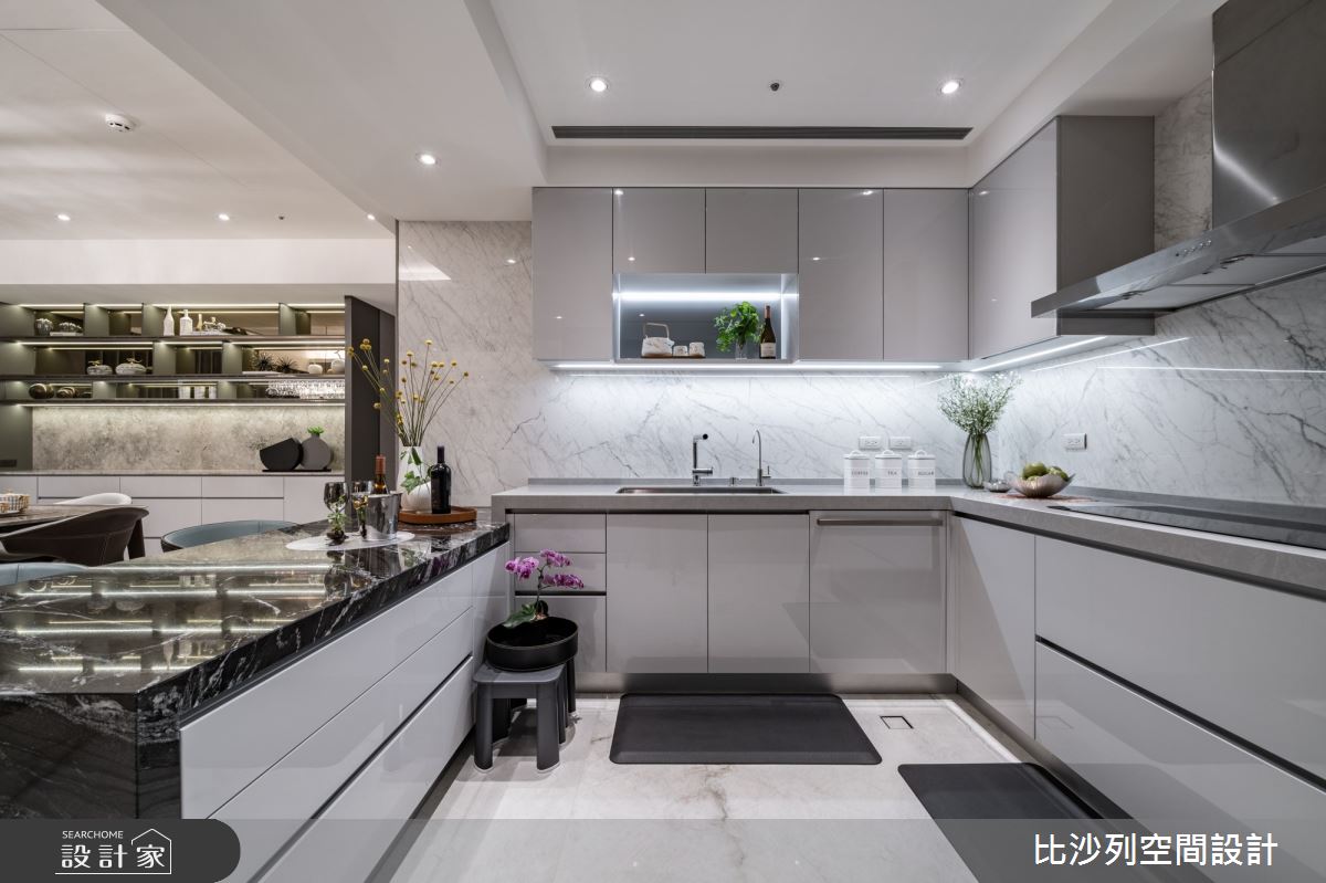 55坪新成屋(5年以下)＿現代風廚房吧檯中島案例圖片＿比沙列空間設計＿比沙列_25之23