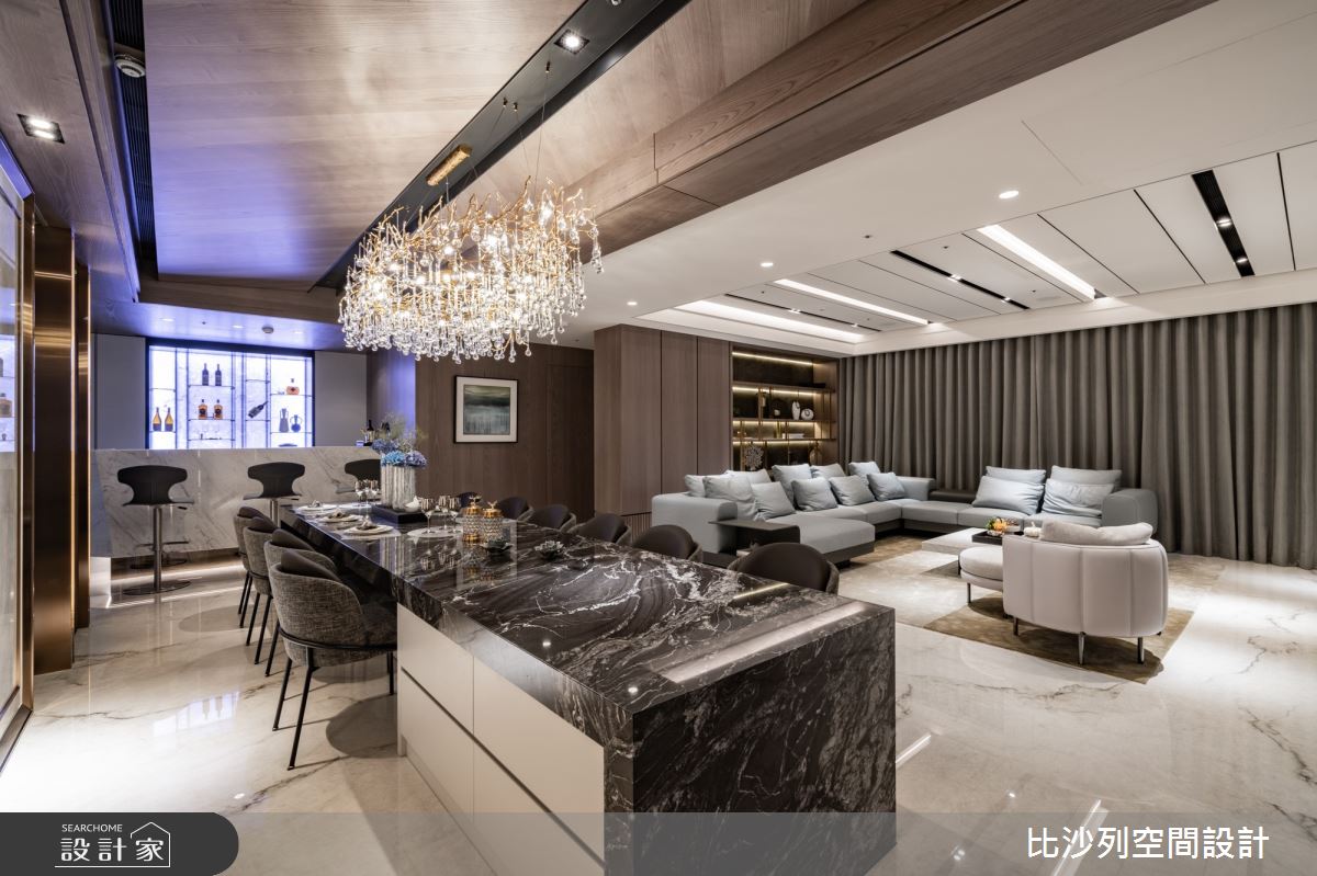 160坪中古屋(5~15年)＿奢華風客廳餐廳吧檯案例圖片＿比沙列空間設計＿比沙列_26之25