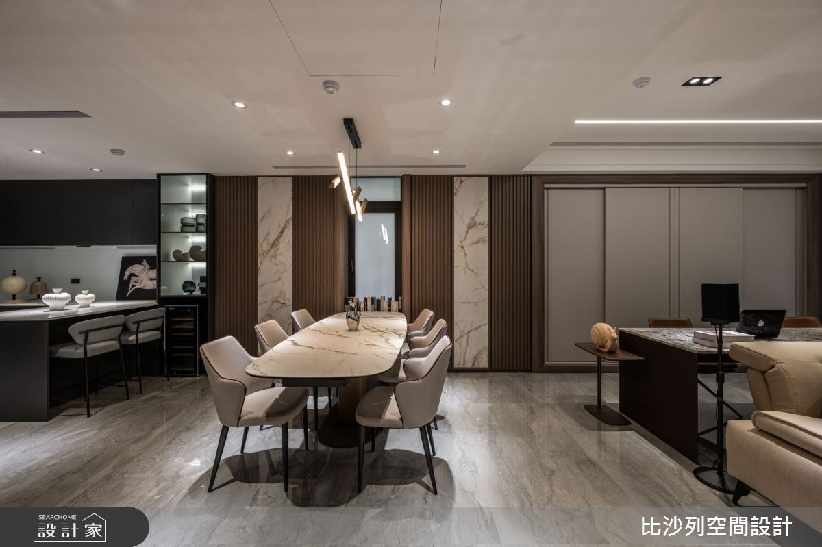82坪中古屋(5~15年)＿現代風餐廳廚房書房中島案例圖片＿比沙列空間設計＿比沙列_45之23