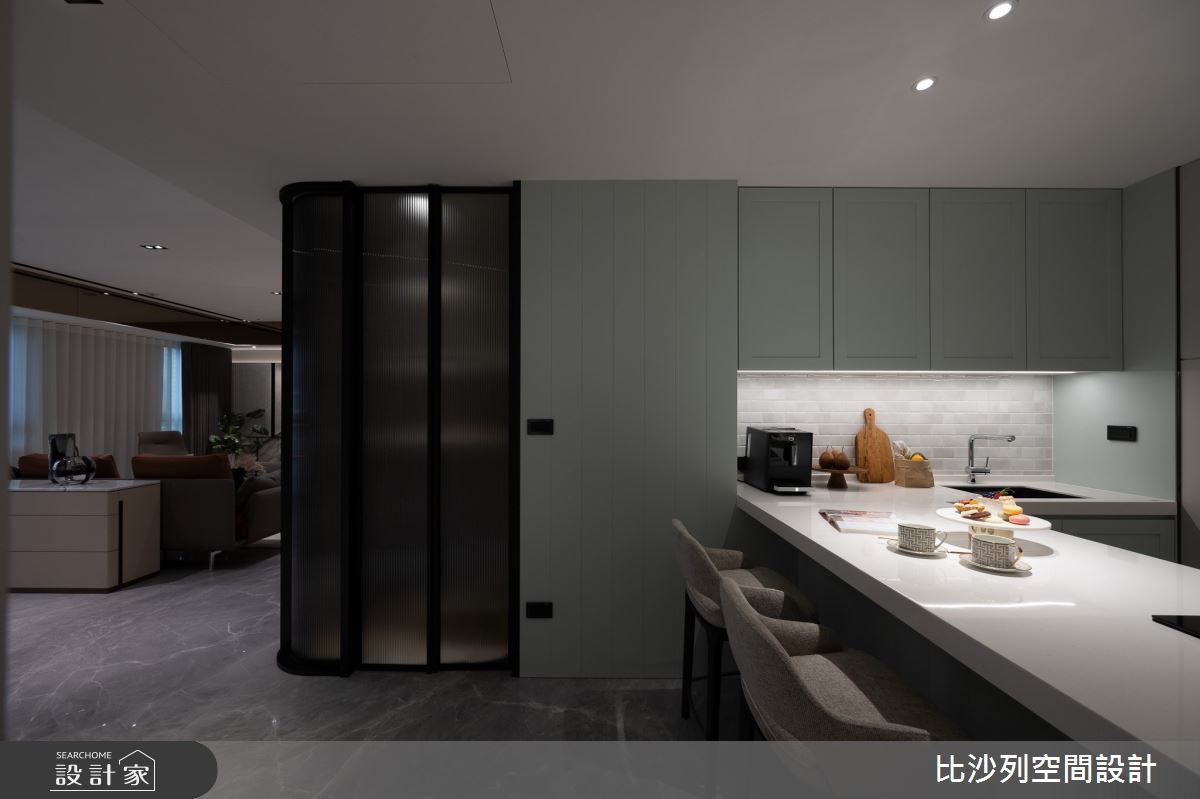 45坪毛胚屋＿現代奢華風廚房中島案例圖片＿比沙列空間設計＿比沙列_46之14