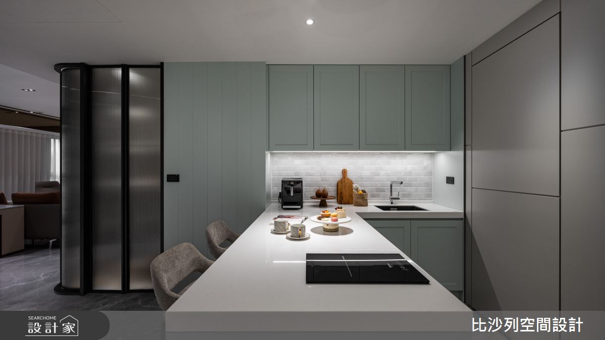 45坪毛胚屋＿現代奢華風廚房中島案例圖片＿比沙列空間設計＿比沙列_46之15