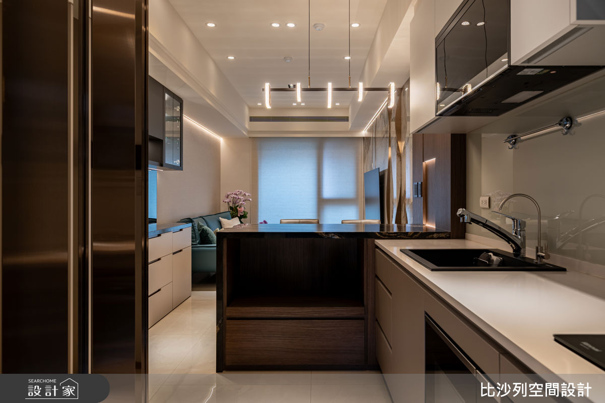 14坪新成屋(5年以下)＿現代風餐廳廚房中島案例圖片＿比沙列空間設計＿比沙列_51之7