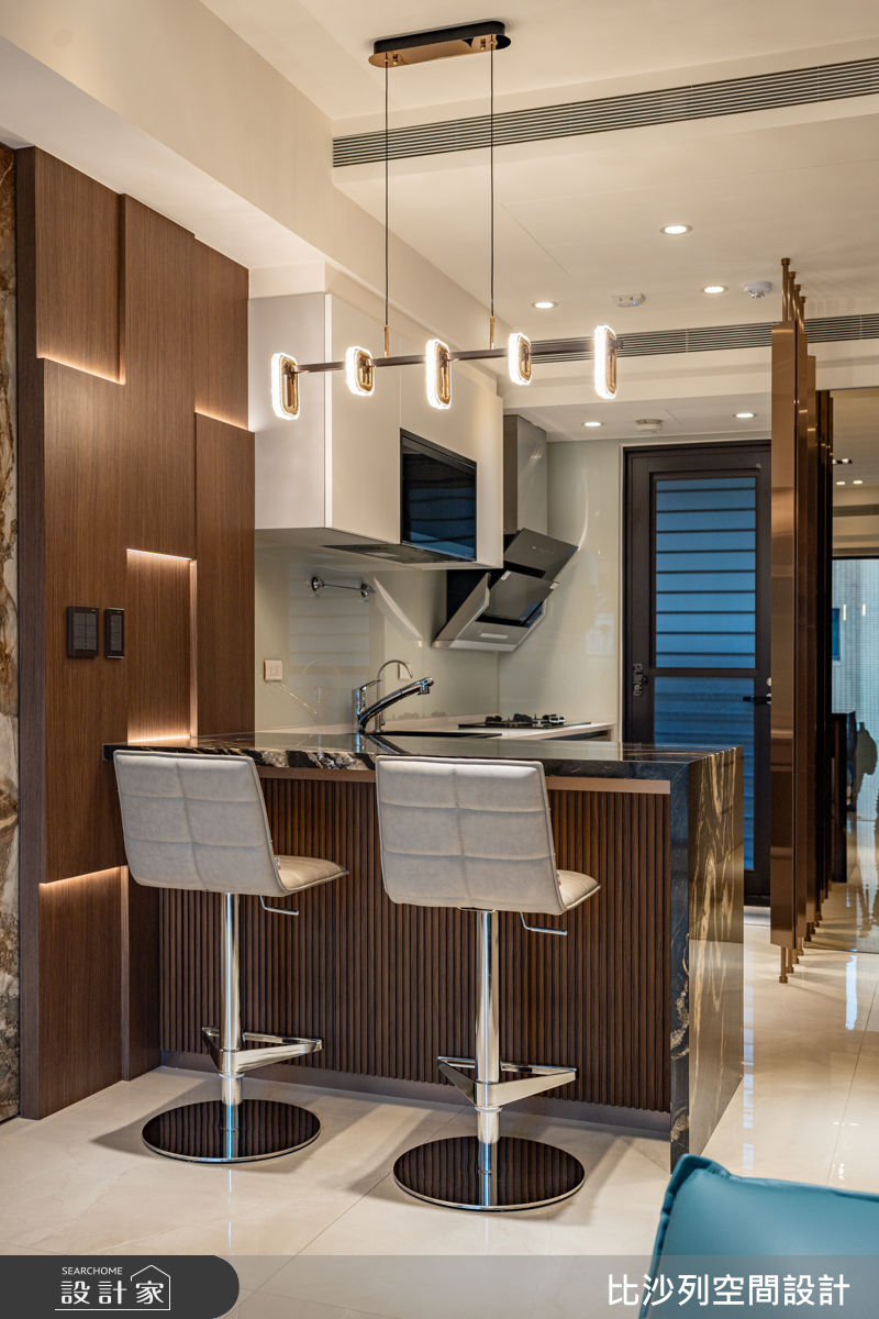 14坪新成屋(5年以下)＿現代風餐廳廚房中島案例圖片＿比沙列空間設計＿比沙列_51之6