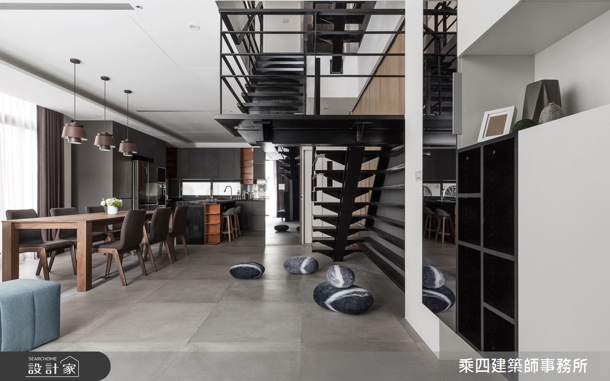 110坪新成屋(5年以下)＿現代風餐廳樓梯案例圖片＿乘四建築師事務所＿乘四_21之6
