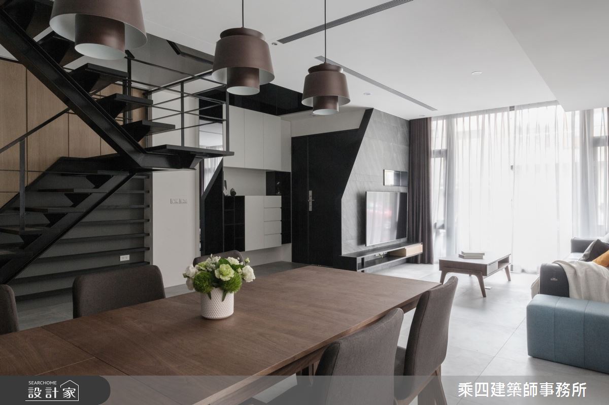 110坪新成屋(5年以下)＿現代風餐廳樓梯案例圖片＿乘四建築師事務所＿乘四_21之7