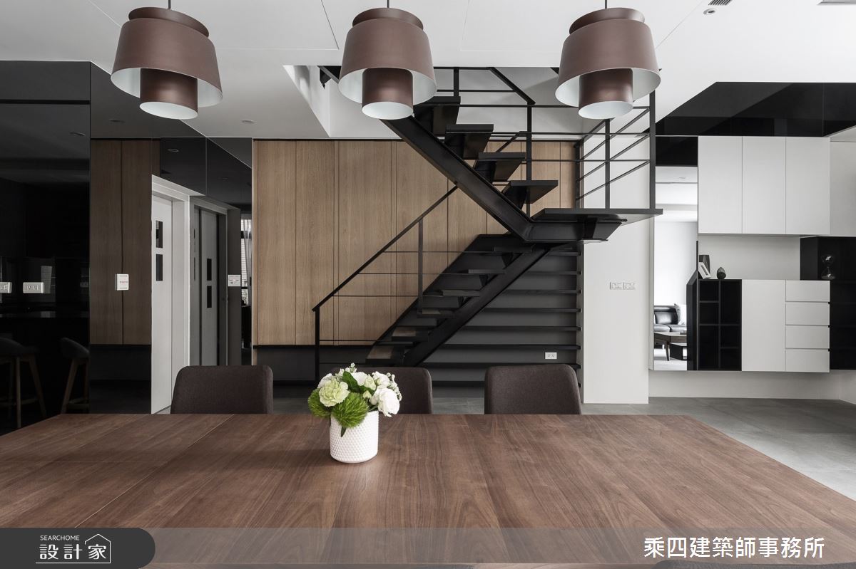 110坪新成屋(5年以下)＿現代風餐廳樓梯案例圖片＿乘四建築師事務所＿乘四_21之8