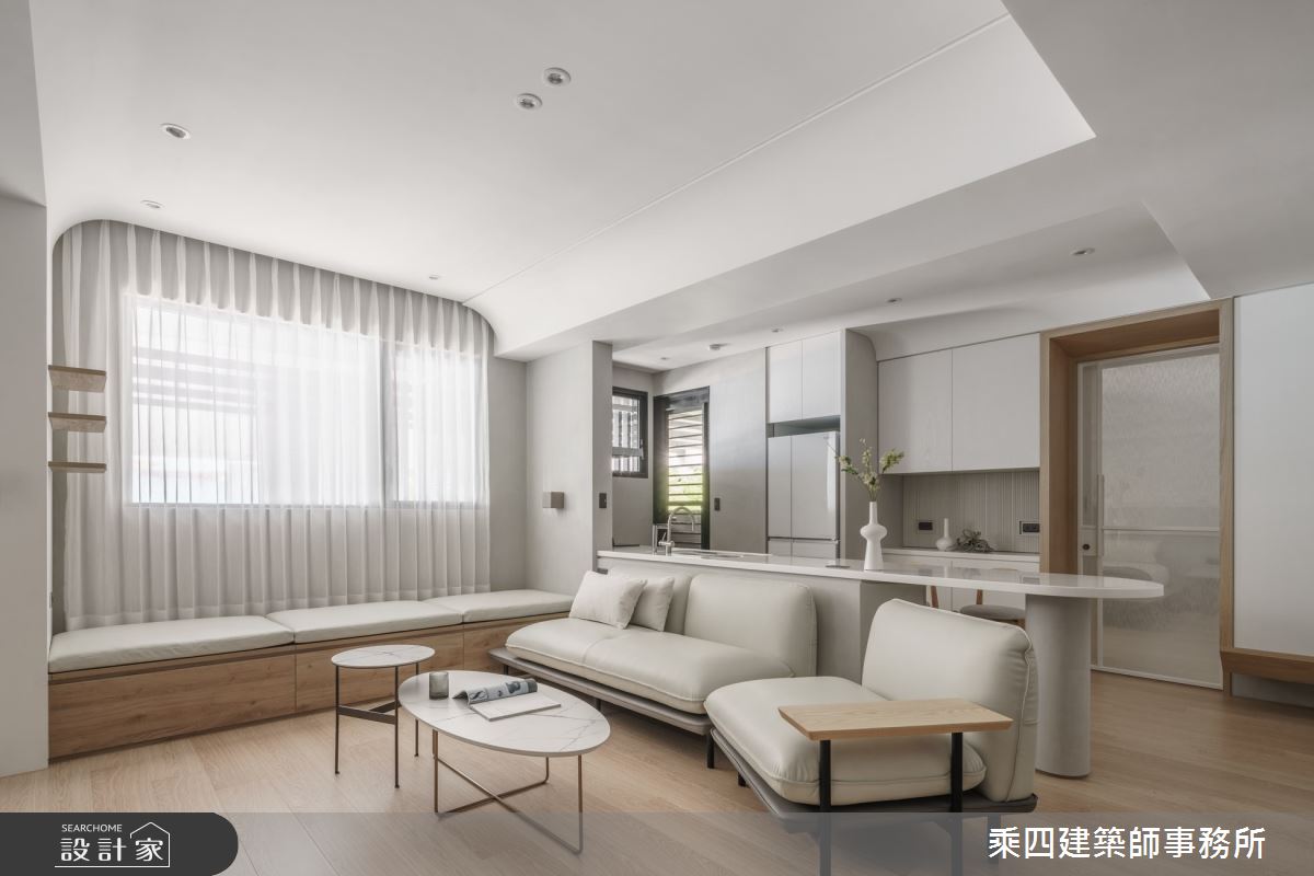 25坪新成屋(5年以下)＿現代風客廳廚房吧檯案例圖片＿乘四建築師事務所＿乘四_44之8
