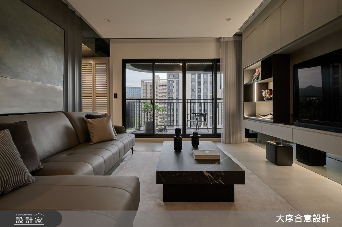60坪新成屋(5年以下)＿現代風客廳案例圖片＿大序合意設計＿大序合意_光廊墨域之2