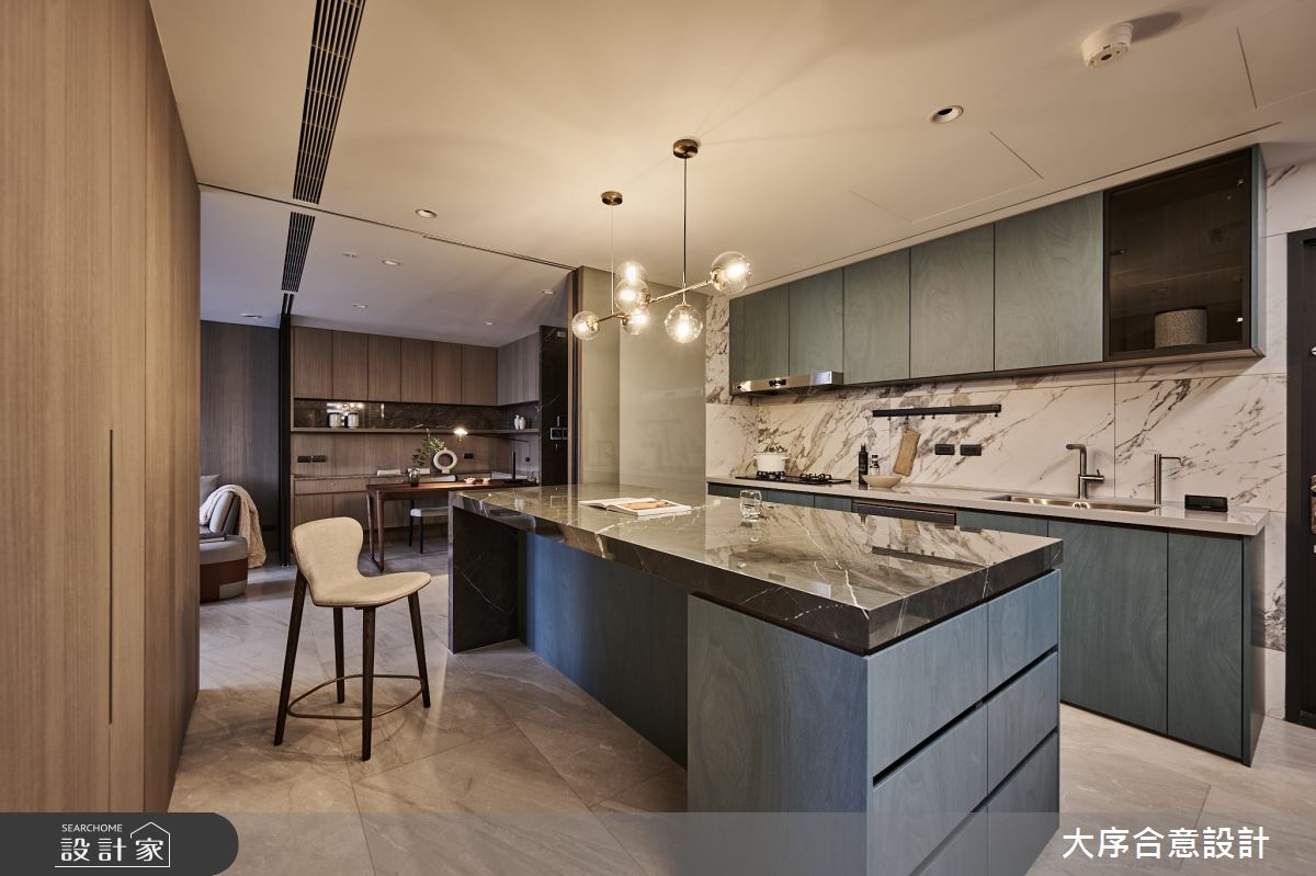 40坪老屋(16~30年)＿摩登風餐廳廚房中島案例圖片＿大序合意設計＿大序合意_隱調之5