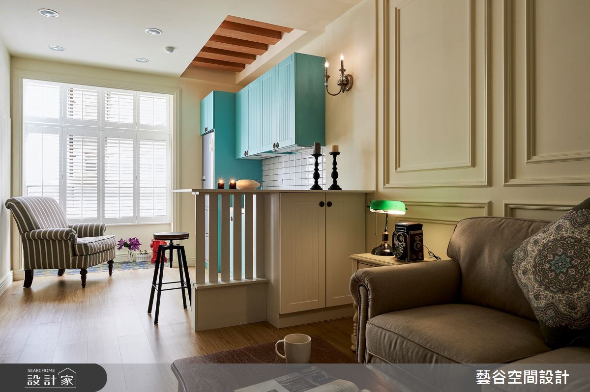 12坪中古屋(5~15年)＿鄉村風客廳吧檯案例圖片＿藝谷空間設計＿藝谷_01之5