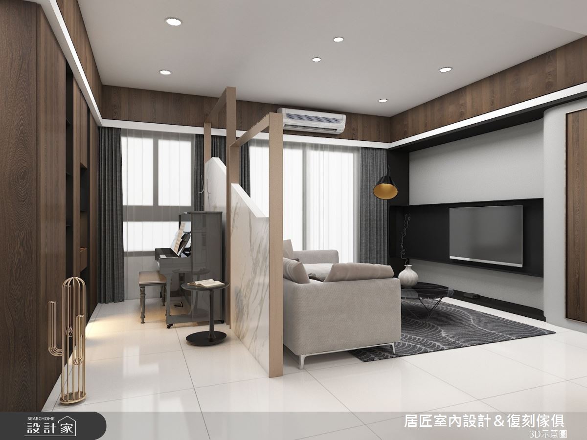30坪新成屋(5年以下)＿現代風客廳案例圖片＿居匠室內設計＆復刻傢俱＿居匠_03之3