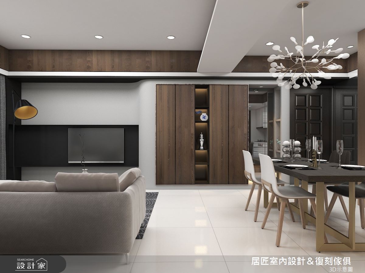 30坪新成屋(5年以下)＿現代風客廳餐廳案例圖片＿居匠室內設計＆復刻傢俱＿居匠_03之4