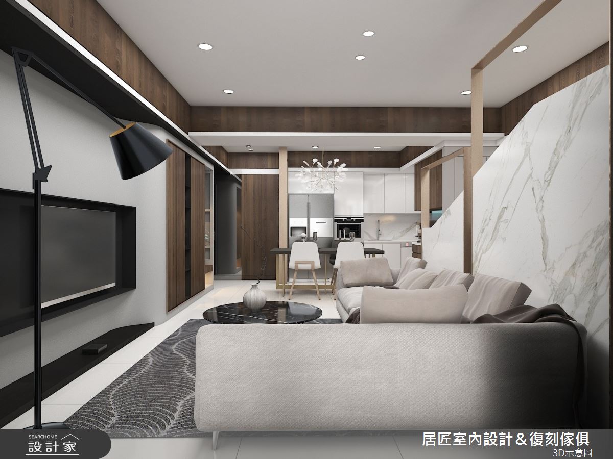 30坪新成屋(5年以下)＿現代風客廳案例圖片＿居匠室內設計＆復刻傢俱＿居匠_03之5