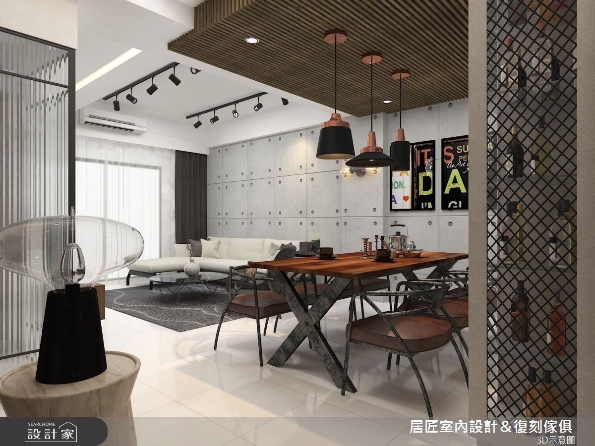 30坪新成屋(5年以下)＿工業風餐廳案例圖片＿居匠室內設計＆復刻傢俱＿居匠_04之3