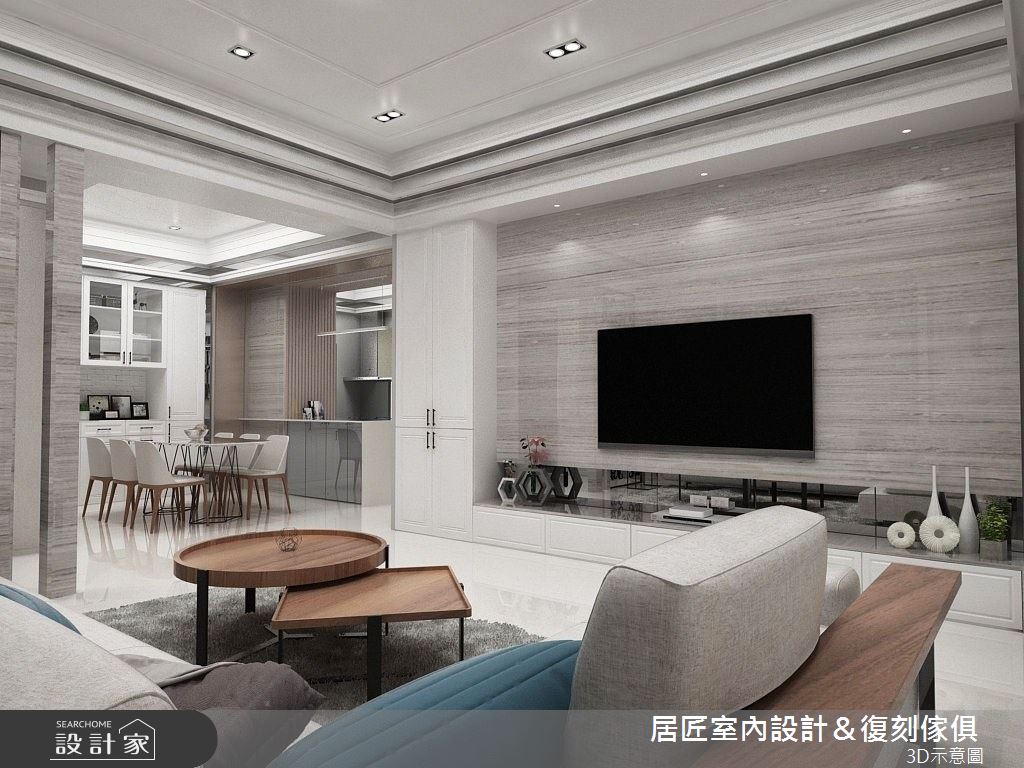 40坪新成屋(5年以下)＿新古典客廳案例圖片＿居匠室內設計＆復刻傢俱＿居匠_06之3