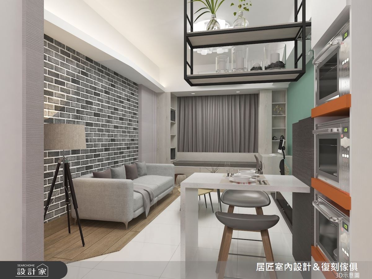 15坪新成屋(5年以下)＿現代風餐廳臥榻案例圖片＿居匠室內設計＆復刻傢俱＿居匠_08之2