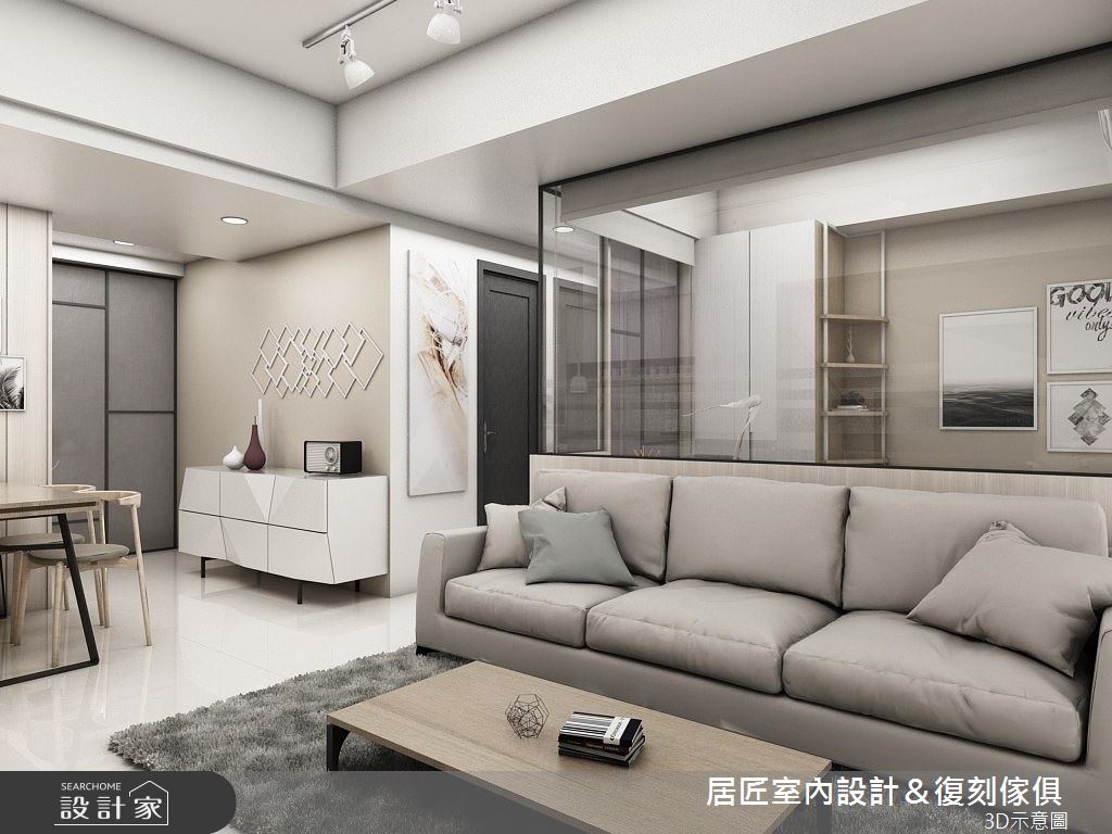 20坪新成屋(5年以下)＿北歐風客廳案例圖片＿居匠室內設計＆復刻傢俱＿居匠_10之3