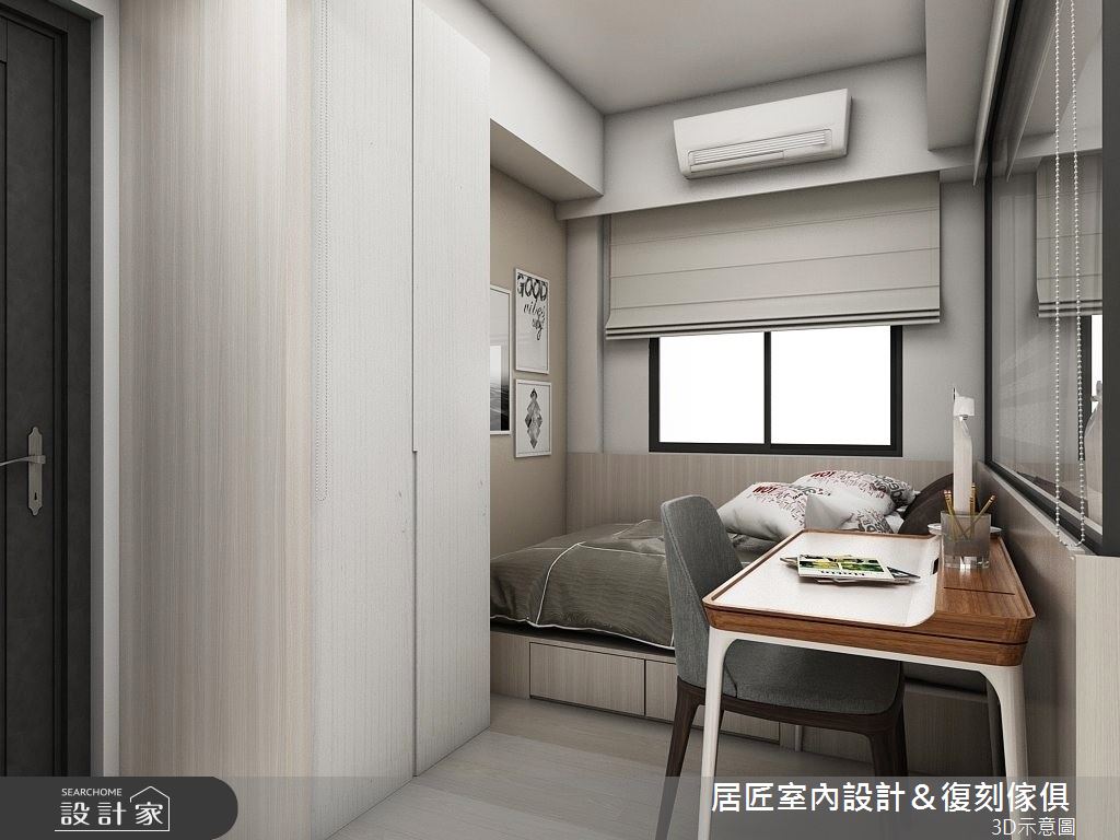 20坪新成屋(5年以下)＿北歐風臥室案例圖片＿居匠室內設計＆復刻傢俱＿居匠_10之7