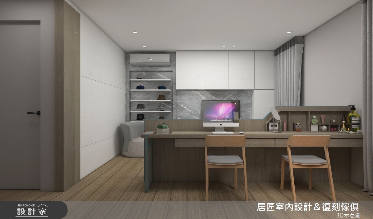 60坪老屋(31~40年)＿混搭風臥室工作區案例圖片＿居匠室內設計＆復刻傢俱＿居匠_12之8
