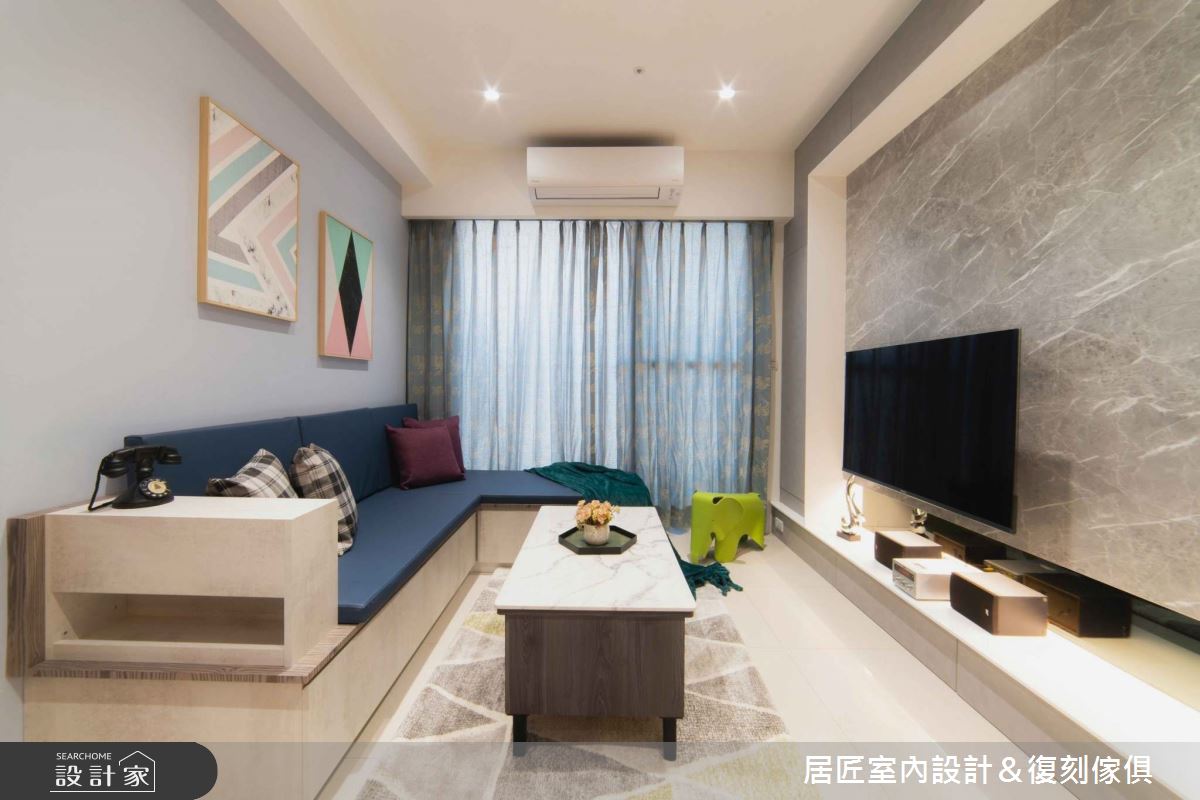 18坪新成屋(5年以下)＿混搭風客廳案例圖片＿居匠室內設計＆復刻傢俱＿居匠_14之2