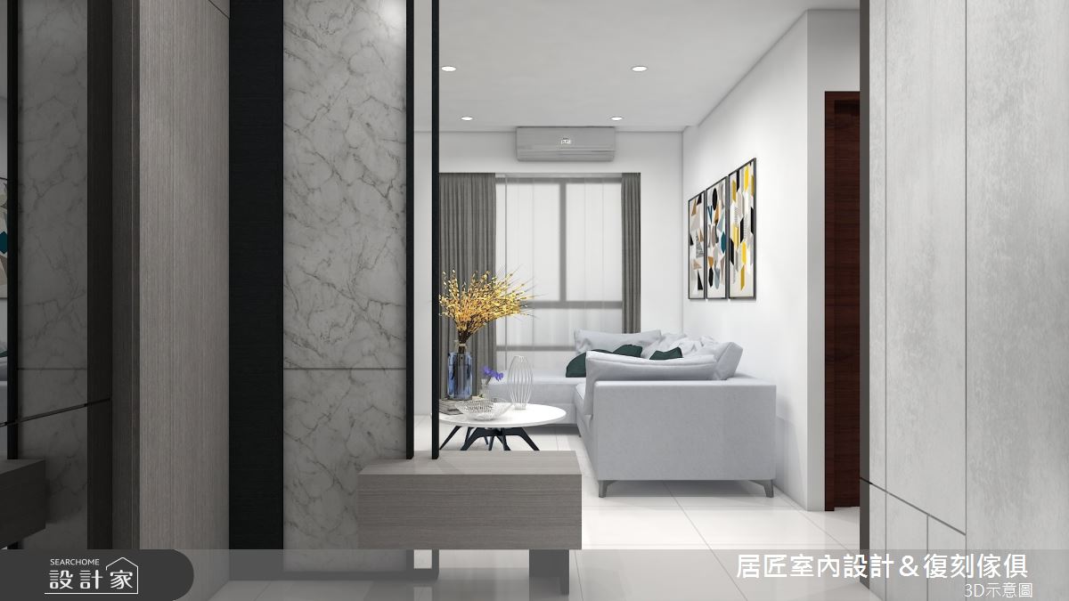 14坪新成屋(5年以下)＿現代風玄關客廳案例圖片＿居匠室內設計＆復刻傢俱＿居匠_18之1
