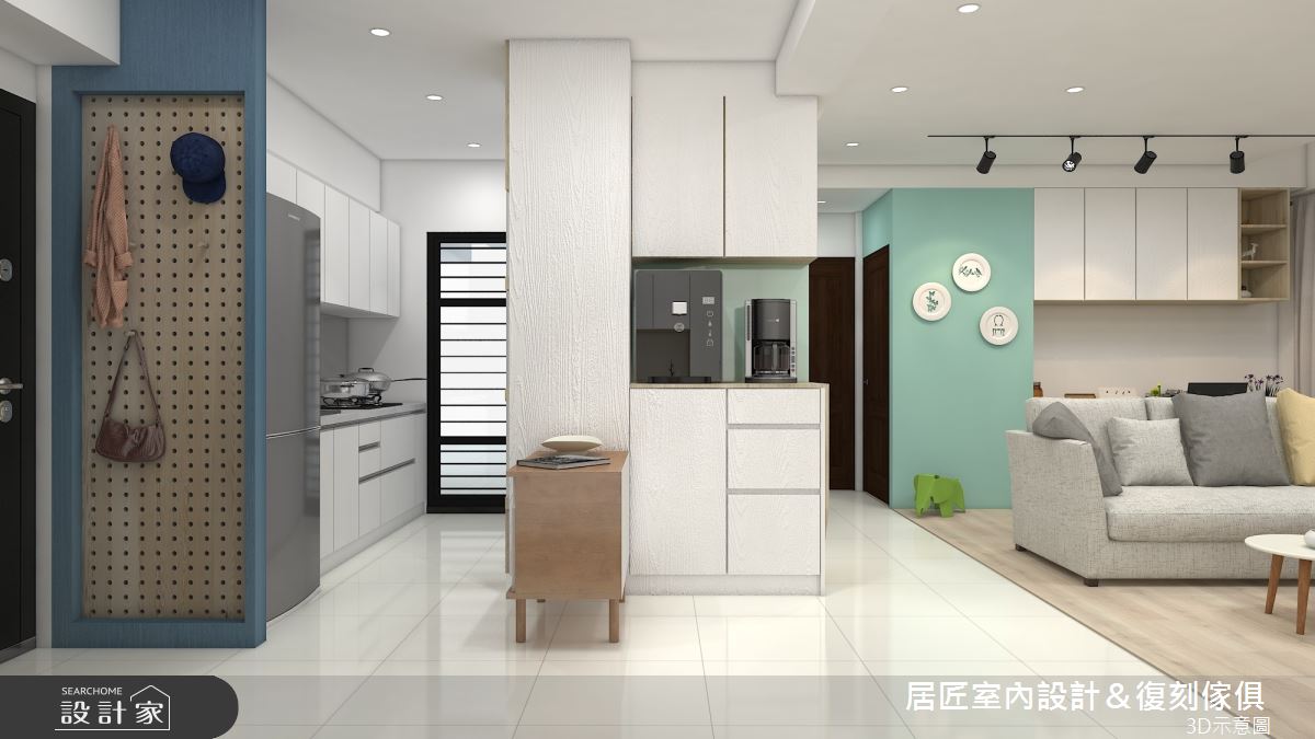 17坪預售屋＿北歐風客廳廚房案例圖片＿居匠室內設計＆復刻傢俱＿居匠_19之4