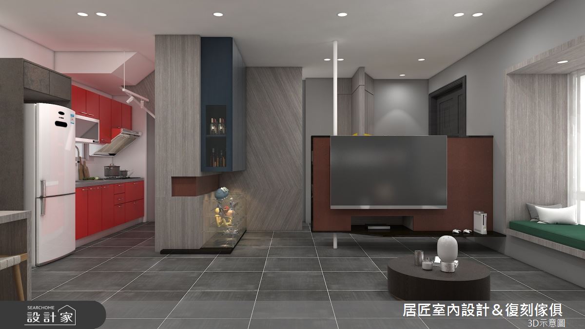 26坪老屋(16~30年)＿工業風客廳案例圖片＿居匠室內設計＆復刻傢俱＿居匠_21之4