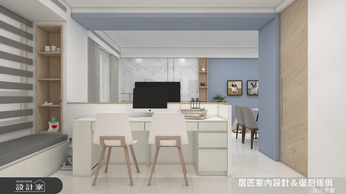 22坪新成屋(5年以下)＿北歐風書房臥榻案例圖片＿居匠室內設計＆復刻傢俱＿居匠_24之6
