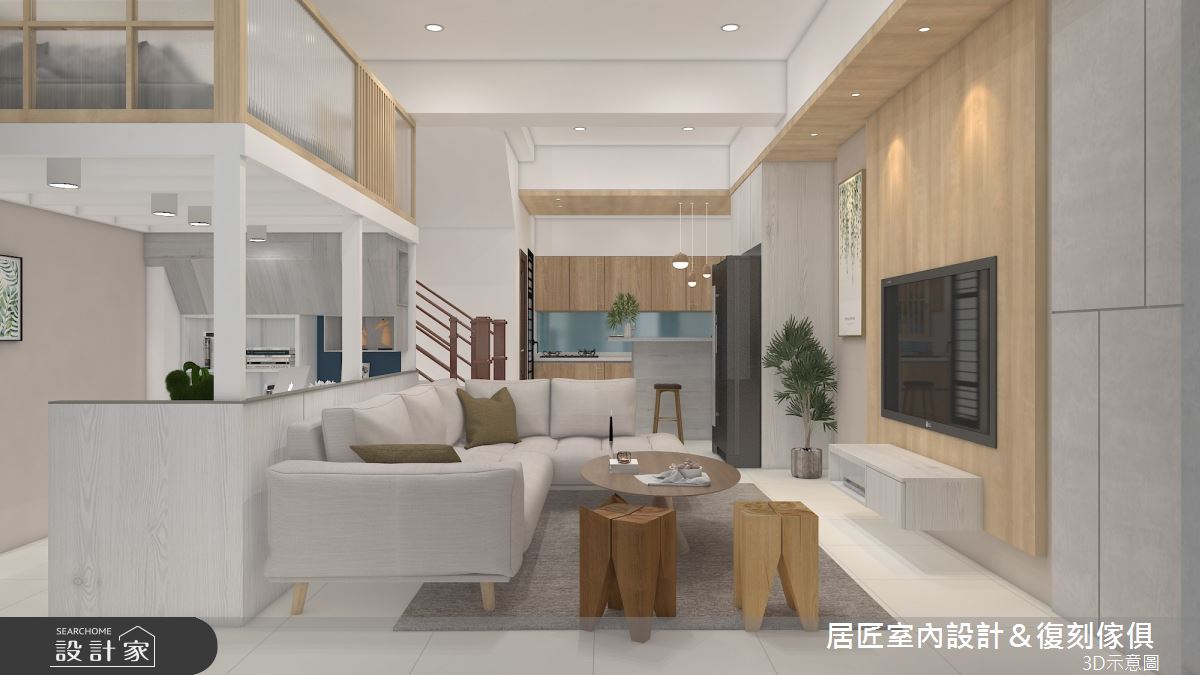 60坪新成屋(5年以下)＿混搭風客廳案例圖片＿居匠室內設計＆復刻傢俱＿居匠_30之2