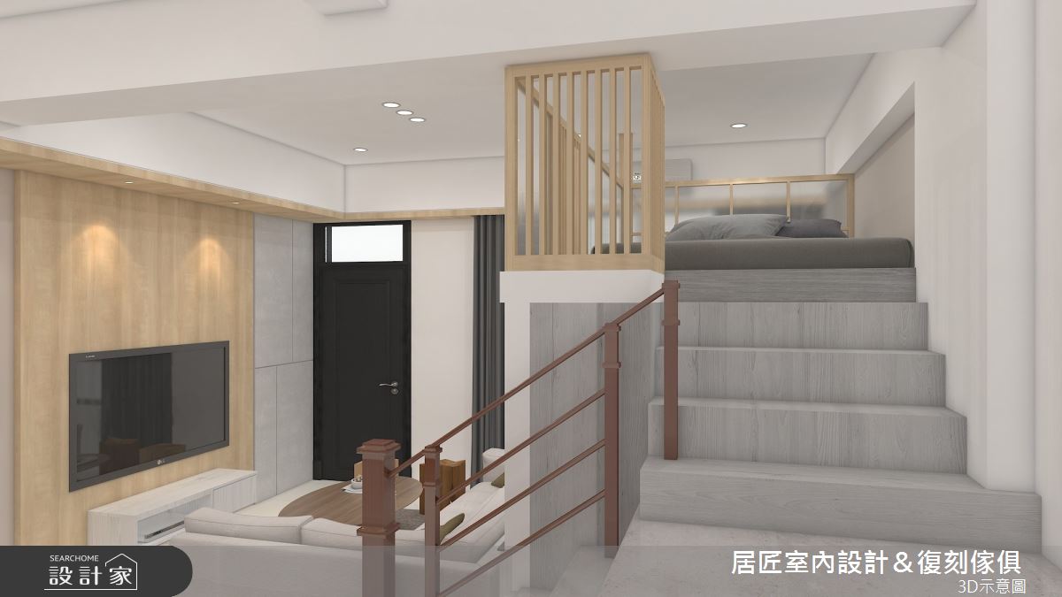 60坪新成屋(5年以下)＿混搭風樓梯案例圖片＿居匠室內設計＆復刻傢俱＿居匠_30之9