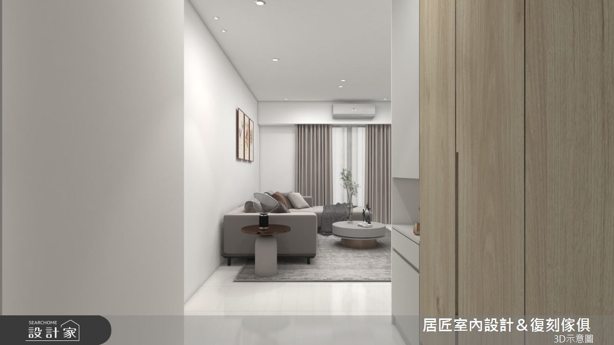 17坪新成屋(5年以下)＿現代風玄關客廳案例圖片＿居匠室內設計＆復刻傢俱＿居匠_39之1